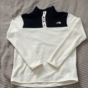 The North Face Black and Cream Fleece Top